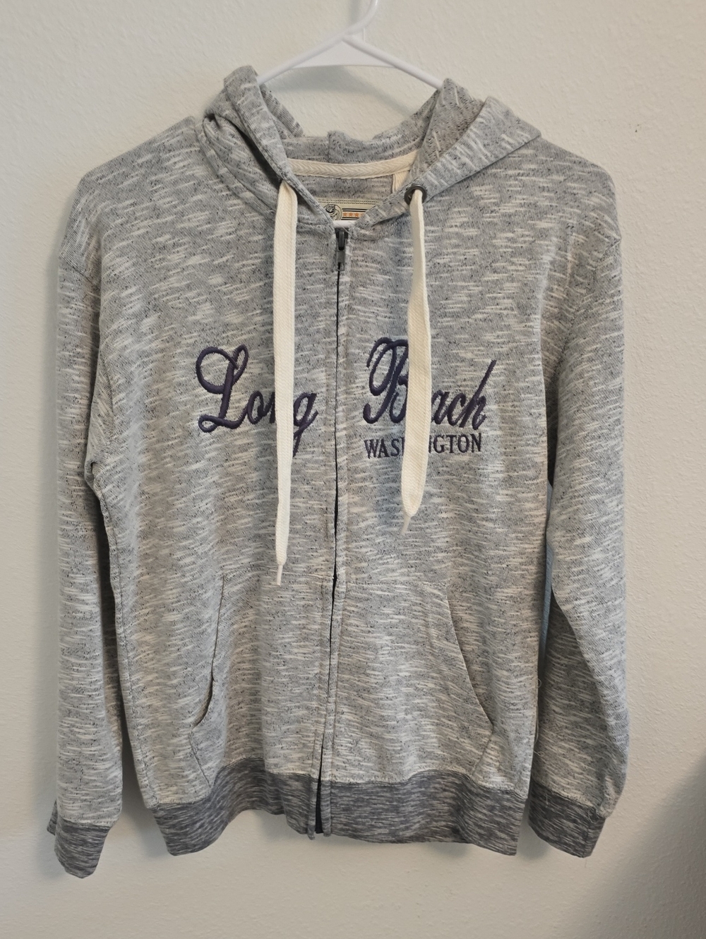 Long Beach Washington Gray Zip-Up Hoodie